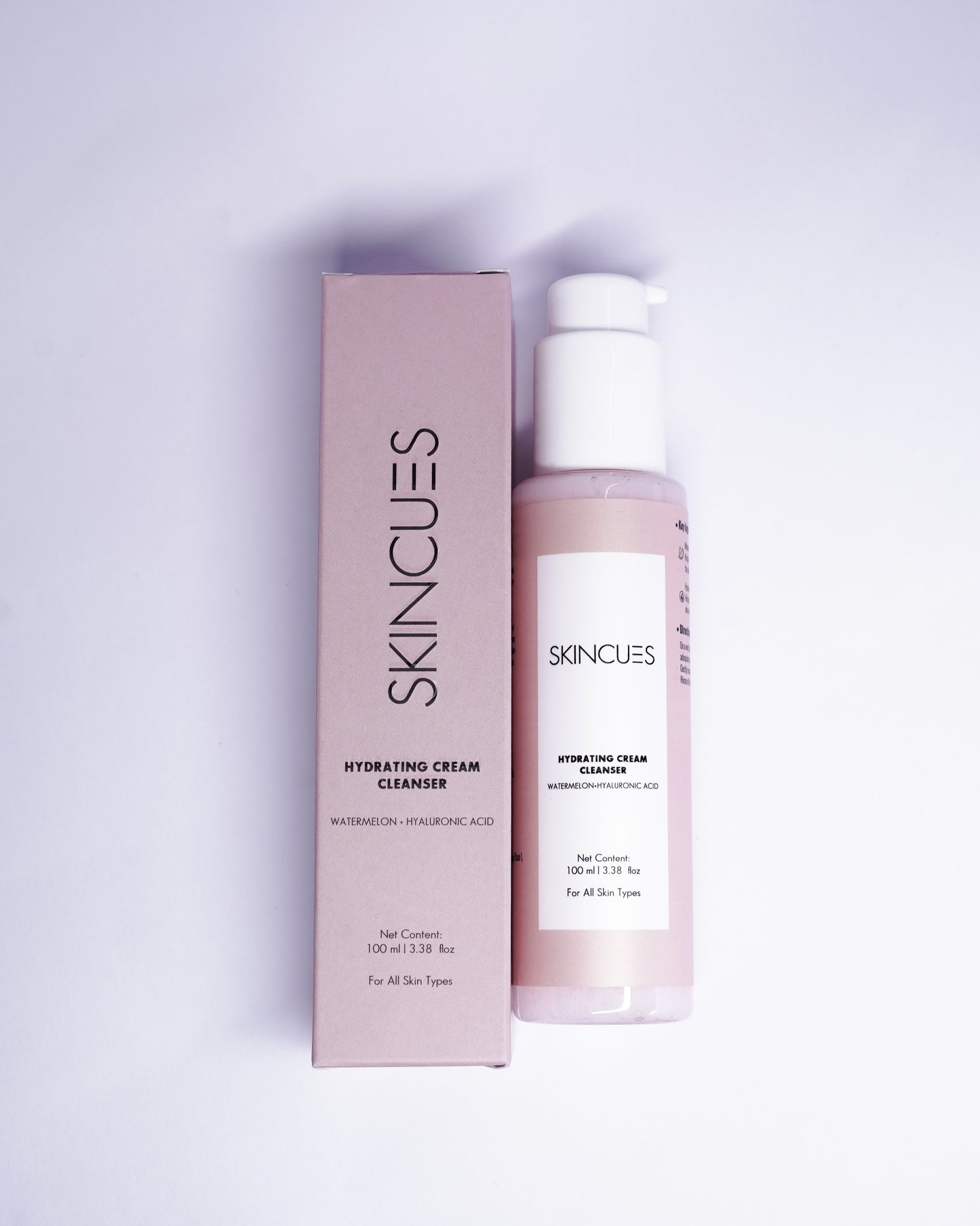Skincues Hydrating Cream Cleanser For All Skin Types | 100 ML | Enriched with Watermelon extracts & Hyaluronic Acid | Cream to Face Cleanser For Glowing & Refreshing Skin