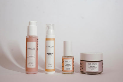 Skincues Essentials| Set of 4| Face cleanser| Sunscreen | Serum | Sleeping mask