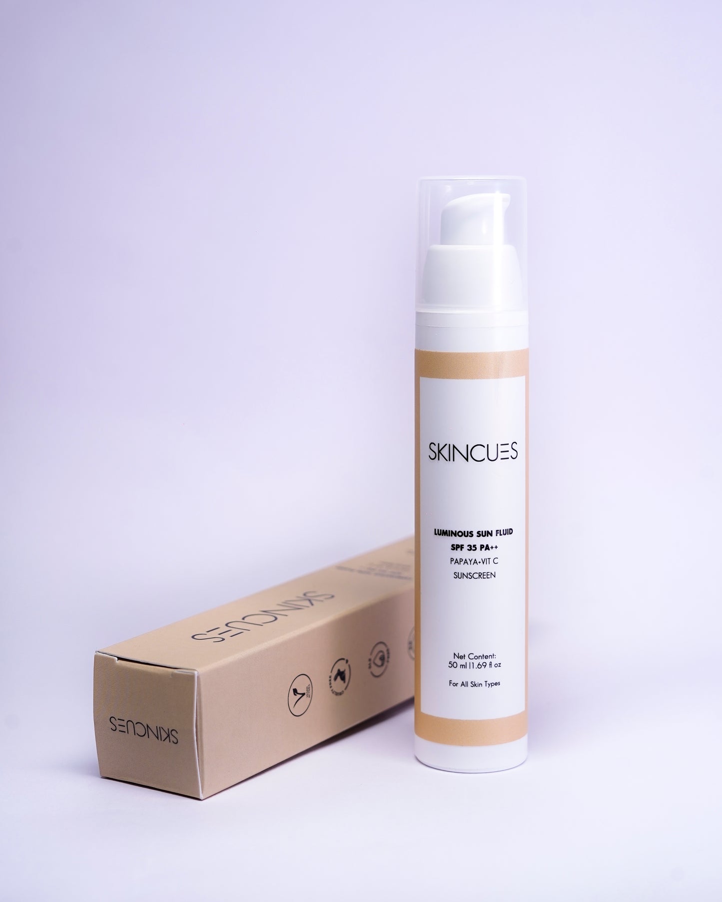 The simple morning routine| Set of 2| Skincues Luminous Sun Fluid SPF 35 PA++, 50ml & Hydrating Cream Cleanser, 100ml, Sunscreen and Face Cleanser for All Skin Types |
