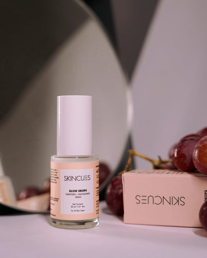 Skincues Glow Drops Grapeseed Niacinamide Face Serum for Men and Women